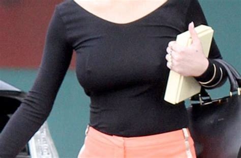 Lindsay Lohan S Nipples Poke Through Her Top As She Goes Out Without A