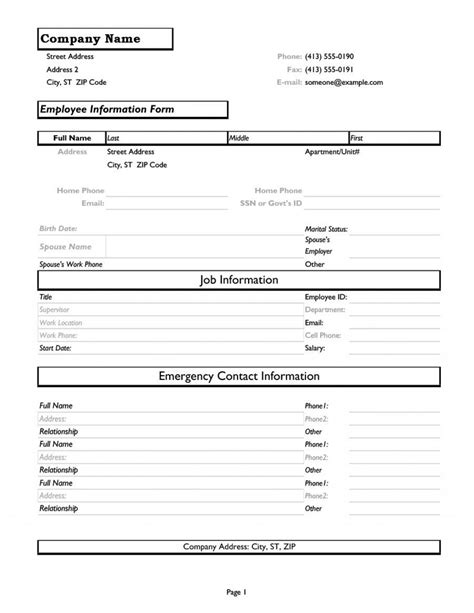 Employee Personnel File Template ~ Addictionary