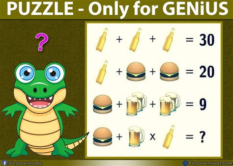 Hard math riddle 1 with answer : Hamburger + Glass × Bottle = ? Viral Math Puzzle Image for ...