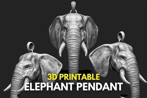 Elephant Head Pendant 3d Model 3d Printable Cgtrader