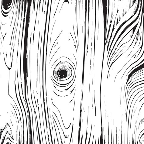 Light Wood Texture Background With Knots Black And White Drawing Vector 17685293 Vector Art