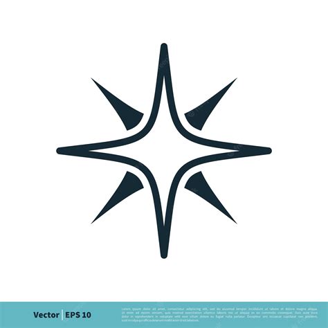Icono De Cuatro Estrellas Vector Logo Plantilla Ilustración Diseño