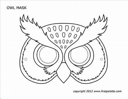 Mask Owl Printable Coloring Pages Masks Firstpalette
