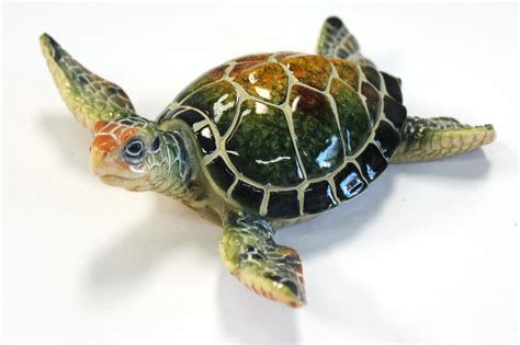 425 Green Resin Sea Turtle Figurine Nautical Sea Decor California
