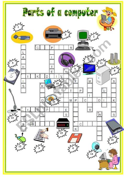 Start studying technology crossword puzzle. parts of a computer crossword - ESL worksheet by sassouki