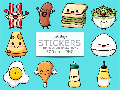 Kawaii Food Stickers Graphic By Jallydesign · Creative Fabrica