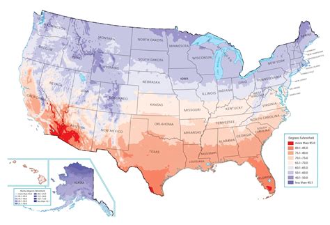 United States Average Temperature Map