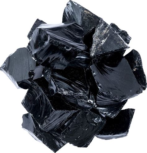 Crocon 1lb Black Obsidian Rough Bulk Natural Stone Raw