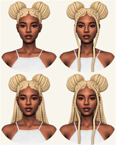 Zvedia༊·˚ — Sheabuttyr Braids Collection Here Is A Revamp Sims 4