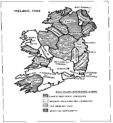 Clan Map Of Ireland 1485 Irish Country Life History