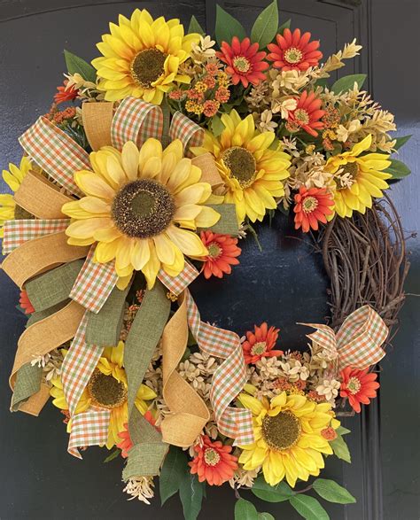 Fall Sunflower Wreath Grace Monroe Home