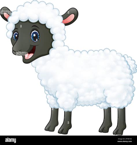 Cartoon Illustration Of Happy Sheep Smiling Stock Vector Image And Art