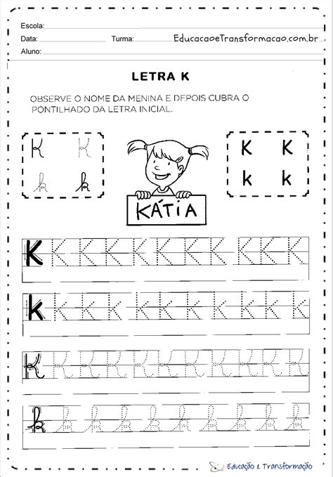 Atividades Com A Letra K Para Alfabetização Atividades Educativas
