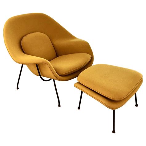 Eero saarinen style womb chair & ottoman, designed in 1946. Eero Saarinen Style "Womb" Chair with Ottoman For Sale at ...
