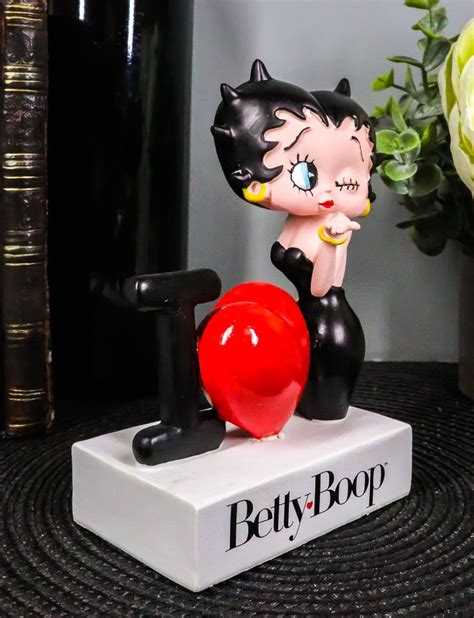 Blowing Kisses I Heart Love Betty Boop Word Art Sign Desktop Plaque