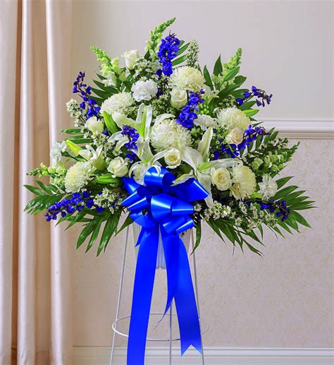 Blue Funeral Floral Arrangements