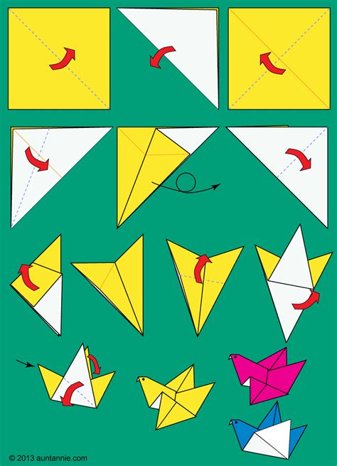 How To Make Origami Flying Birds Friday Fun Aunt Annies Crafts