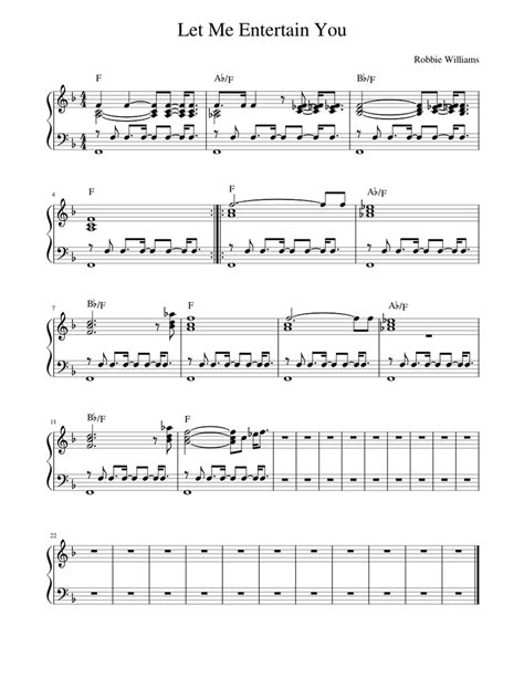 Let Me Entertain You Sheet Music For Piano Solo Easy