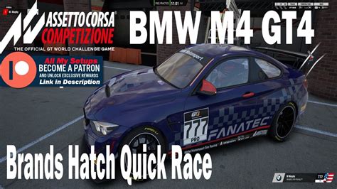 Assetto Corsa Competizione ACC Quick Race BMW M4 GT4 Setup At Brands