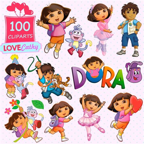 Dora The Explorer Clipart Digital Png Printable Party Etsy