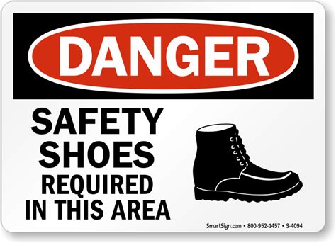 Safety Shoes Required In This Area Sign Graphic Danger Sku S 4094