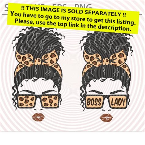 Messy Afro Bun Svg Png Afro Bun Bandana Svg Afro Bun Glasses Etsy