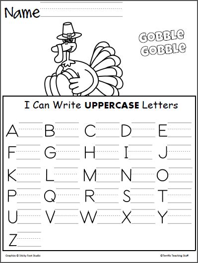 Turkey Uppercase Letter Writing Practice Made By Teachers