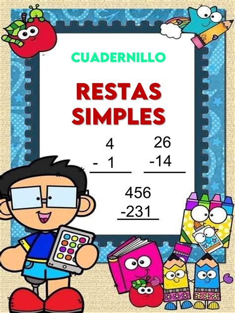 Educando Con La Maestra Restas Simples Cuadernillo De Ejercicios