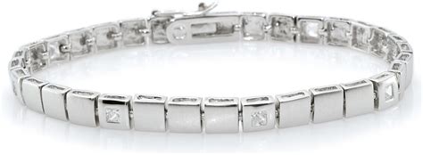 Classic Rhodium Plated Elegant Medium Bracelet With Crystal