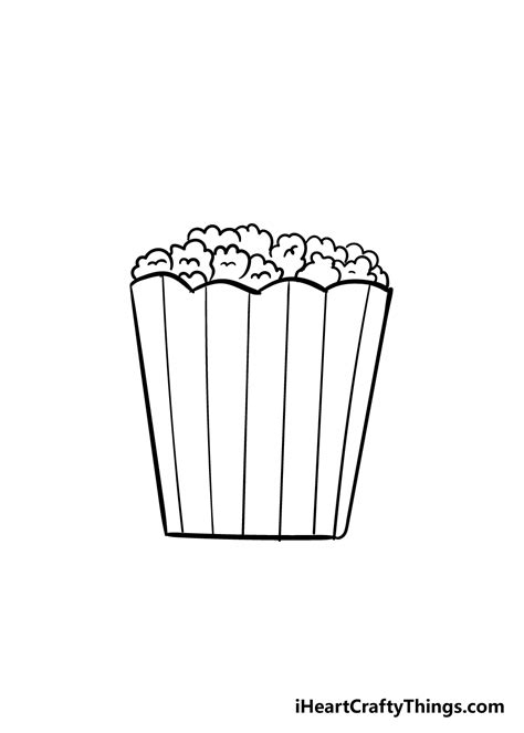 popcorn drawing how to draw popcorn step by step