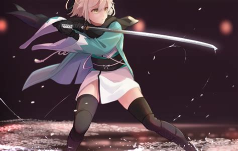 Wallpaper Girl Sword Game Anime Katana Ken Blade Blonde Warrior