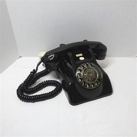 1952 Pacific Rotary Dial Telephone Black Bakelite Made In Etsy
