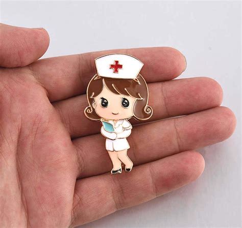 Nurse Pin Nurse Brooch Enamel Metal Badge Cute T Medical Etsy