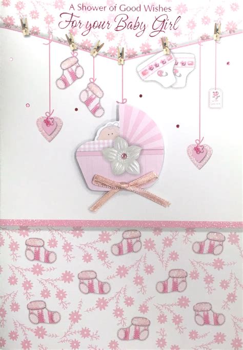 Wholesale Handmade Baby Shower Girl Greeting Cards