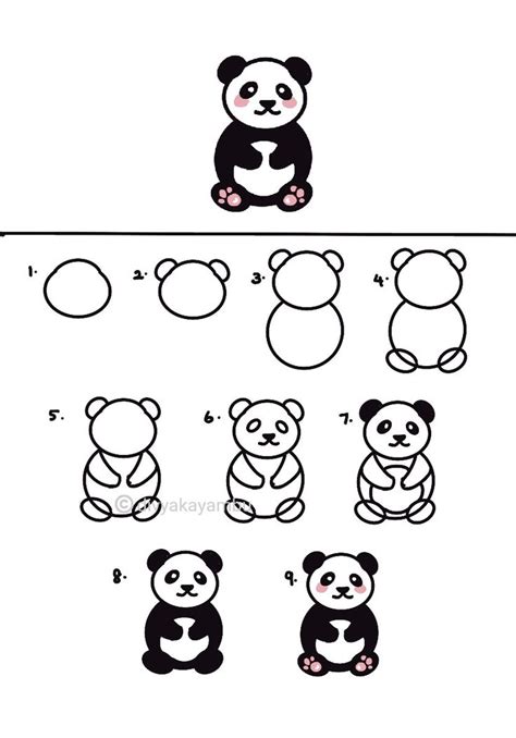 Step By Step Drawing Of Panda Cute Panda Drawing Panda Drawing Easy