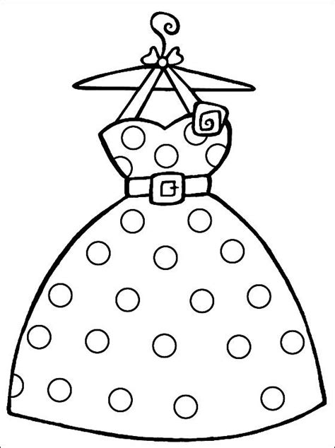 Girly dress coloring page from clothes and shoes category. Summer Clothes Coloring Pages - Coloring Home
