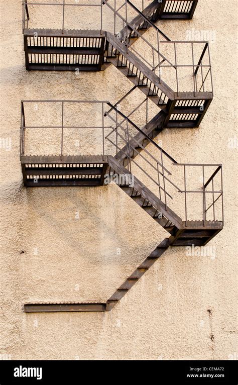Old Building Metal Emergency Exit Stairs Leading Down Stock Photo Alamy