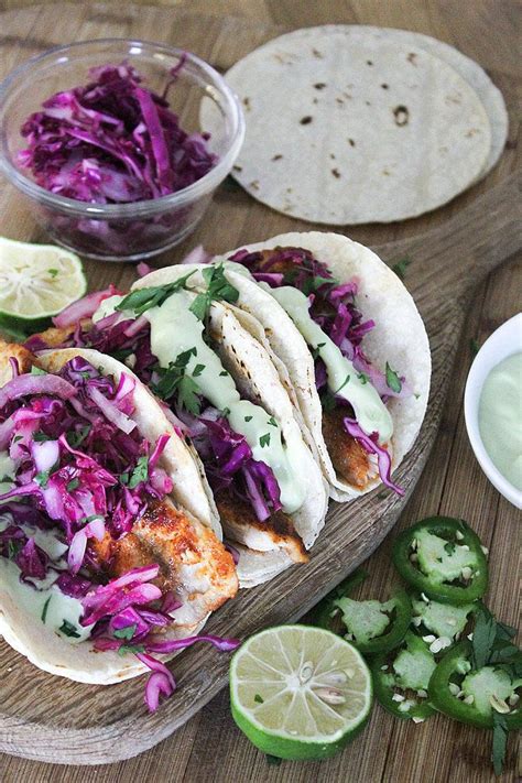 Blackened Tilapia Tacos With Red Cabbage And Avocado Crema Fresh Fish