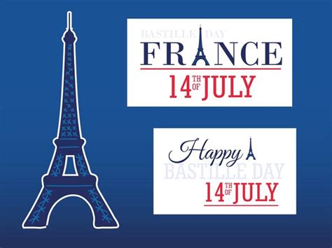 Premium Vector Happy Bastille Day Eiffel Tower Cards