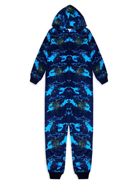 Jellifish Kids Boys Plush Flannel Fleece Onesie Sleepwear With Animal