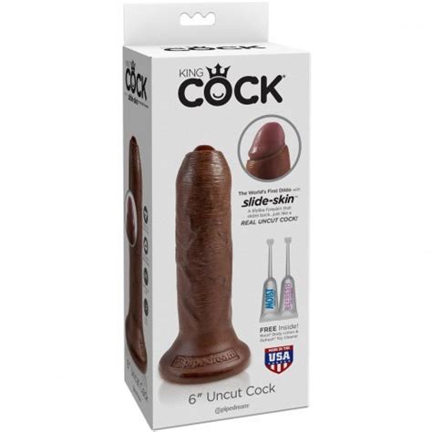 King Cock 6 Uncut Sliding Foreskin Cock Brown Sex Toys At Adult Empire
