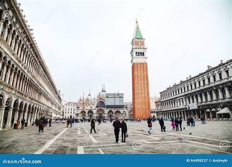 San Marco Square With Tourists In Venice Editorial Photography Image Of Cathedral Mark 64498237