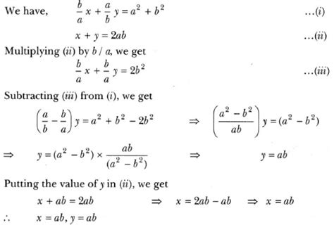 solve the following pair of equations for x and y ax b by a 2ab tessshebaylo