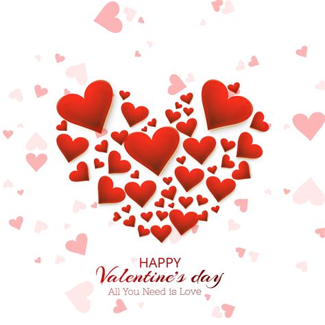Beautiful Heart Valentines Day Card Design 244005 Vector Art At Vecteezy