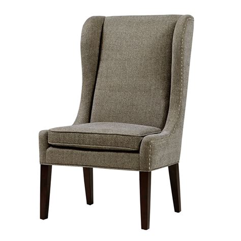 The upholstered dining chair's slim, warm grey hardwood legs taper gracefully to the floor. Harlow Captains Dining Chair - Grey | Upholstered - Wood ...