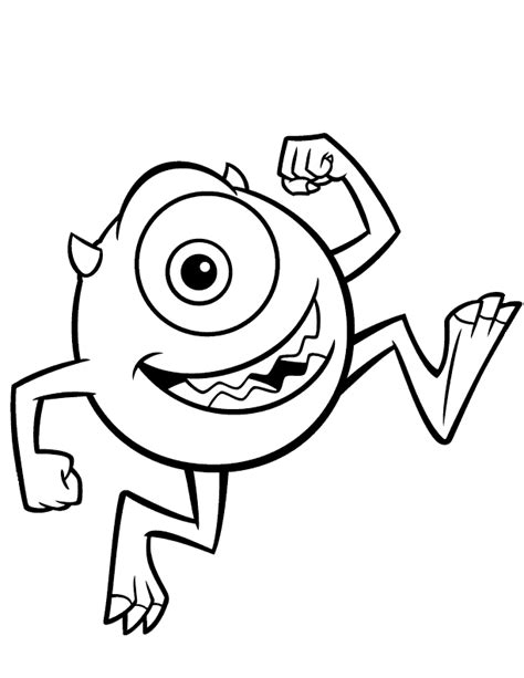 Make this cartoon characters coloring page the best! Mike Wazowski Walk | Warna