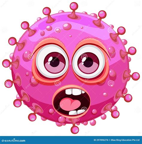 pink bacteria germ virus monster cartoon character stock illustration illustration of clip