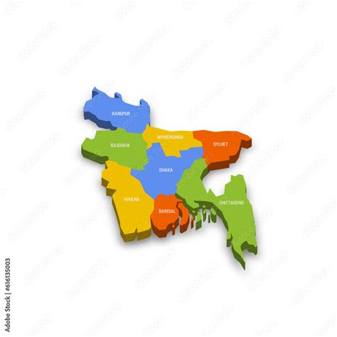 Bangladesh Political Map Of Administrative Vector Image My Xxx Hot Girl