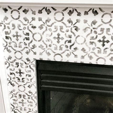 How To Stencil Your Fireplace Surround Red Wine And Sunshine