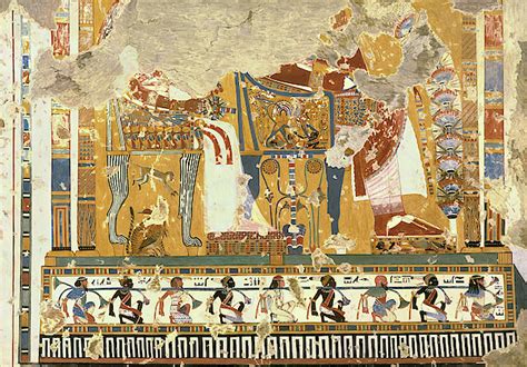 amenhotep iii and queen tiye enthroned beneath a kiosk tomb of anen greeting card by nina de